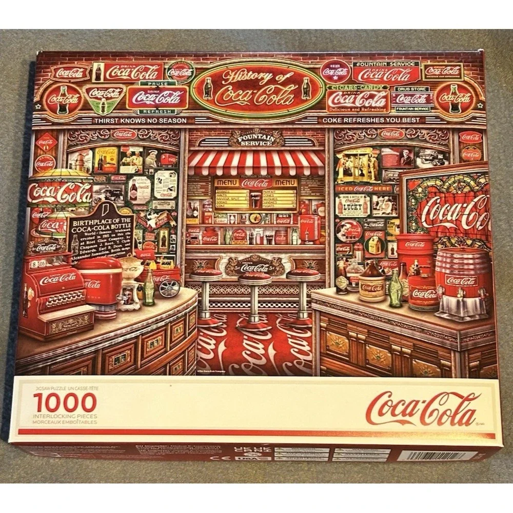 Springbok Jigsaw Puzzle 1000 Pieces Coca-Cola  History Coke Bottles Signs USA